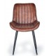 SILLA TAPIZADA EN PIEL MARRON mdmhogar