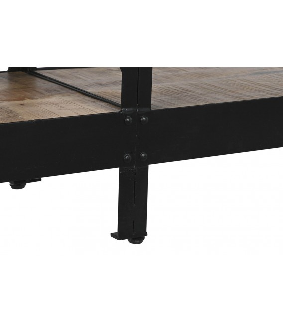 ESTANTERIA CON ESCALERA  MADERA DE MANGO METAL NEGRO