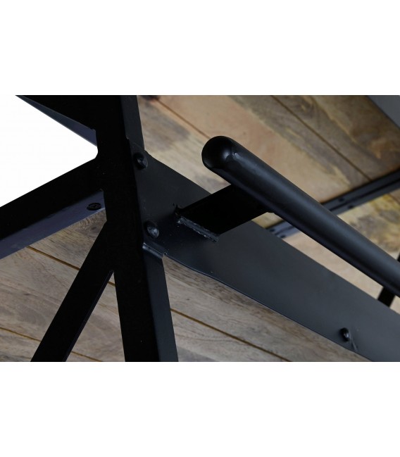 ESTANTERIA CON ESCALERA  MADERA DE MANGO METAL NEGRO