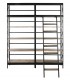 ESTANTERIA CON ESCALERA  MADERA DE MANGO METAL NEGRO