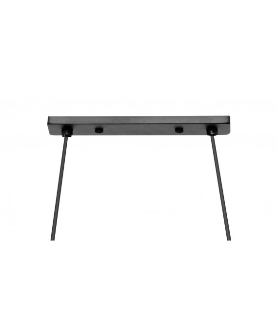 LAMPARA DE TECHO 4 LUCES METAL NEGRO CRISTAL AMBAR