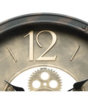 RELOJ DE PARED REDONDO POLICARBONATO ORO VIEJO Y CRISTAL