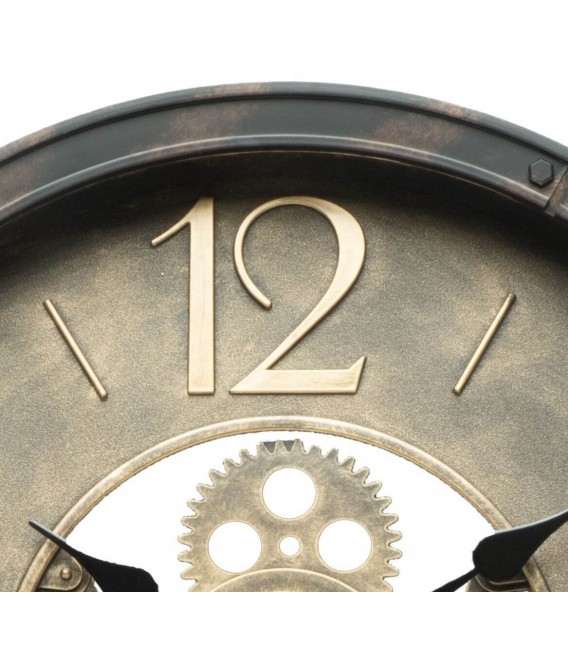 RELOJ DE PARED REDONDO POLICARBONATO ORO VIEJO Y CRISTAL