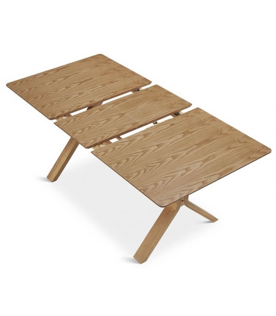 MESA DE COMEDOR EXTENSIBLE RECTANGULAR MADERA NATURAL