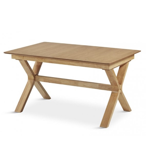 MESA DE COMEDOR EXTENSIBLE RECTANGULAR MADERA NATURAL