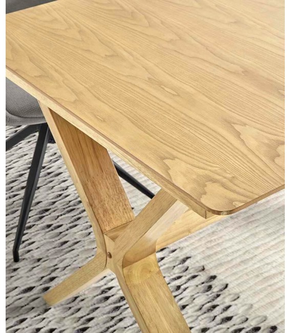MESA DE COMEDOR EXTENSIBLE RECTANGULAR MADERA NATURAL