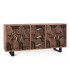 APARADOR 2 PUERTAS 3 CAJONES MADERA ACACIA TALLADA NATURAL Y NEGRO