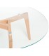 MESA DE CENTRO REDONDA MADERA NATURAL Y CRISTAL MDMHOGAR