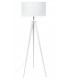 LAMPARA DE PIE TRIPODE MADERA Y TEXTIL BLANCO MDMHOGAR