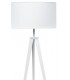 LAMPARA DE PIE TRIPODE MADERA Y TEXTIL BLANCO MDMHOGAR