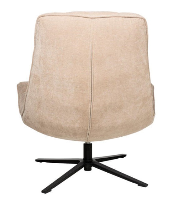 SILLON GIRTORIO MUY COMODO TAPIZADO BEIGE METAL NEGRO