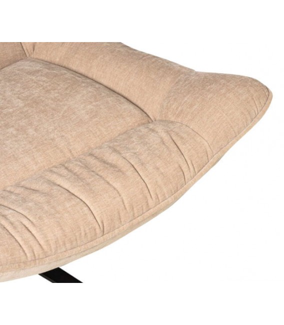 SILLON GIRTORIO MUY COMODO TAPIZADO BEIGE METAL NEGRO