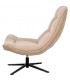 SILLON GIRTORIO MUY COMODO TAPIZADO BEIGE METAL NEGRO