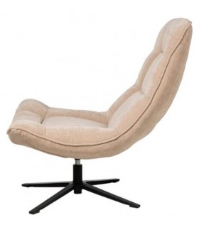 SILLON GIRTORIO MUY COMODO TAPIZADO BEIGE METAL NEGRO