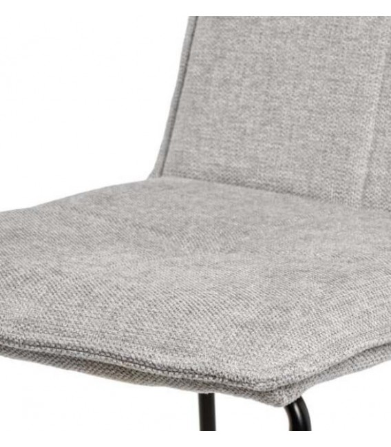 TABURETE BARRA BOTRA METAL NEGRO TAPIZADO GRIS