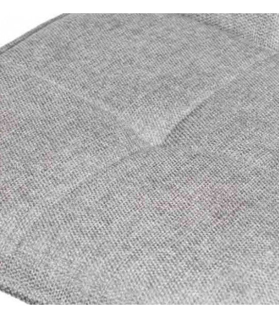 TABURETE BARRA BOTRA METAL NEGRO TAPIZADO GRIS