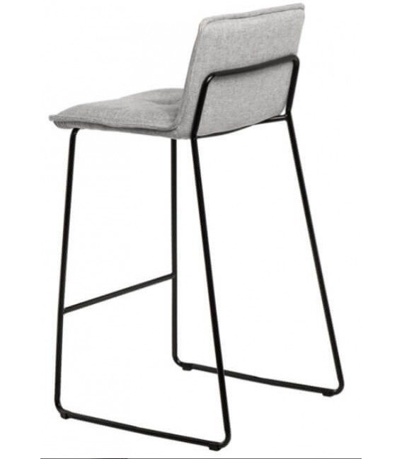 TABURETE BARRA 49 X 53 X 94 BOTRA METAL NEGRO TAPIZADO GRIS