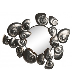 ESPEJO CONCHAS METAL ACABADO PLATA VIEJA MDMHOGAR