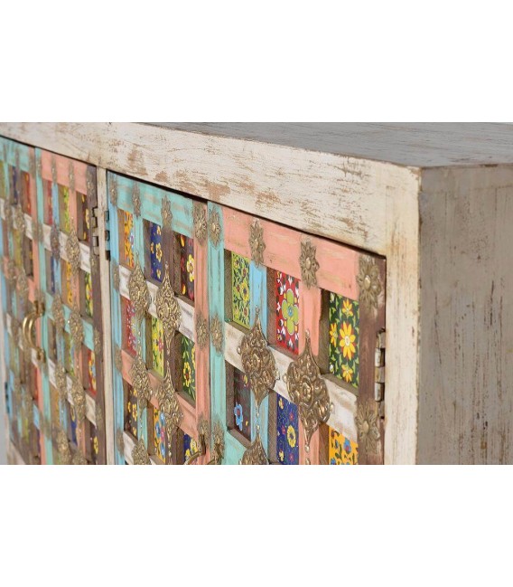 APARADOR MADERA BLANCO ROZADO APLICAIONES AZULEJOS