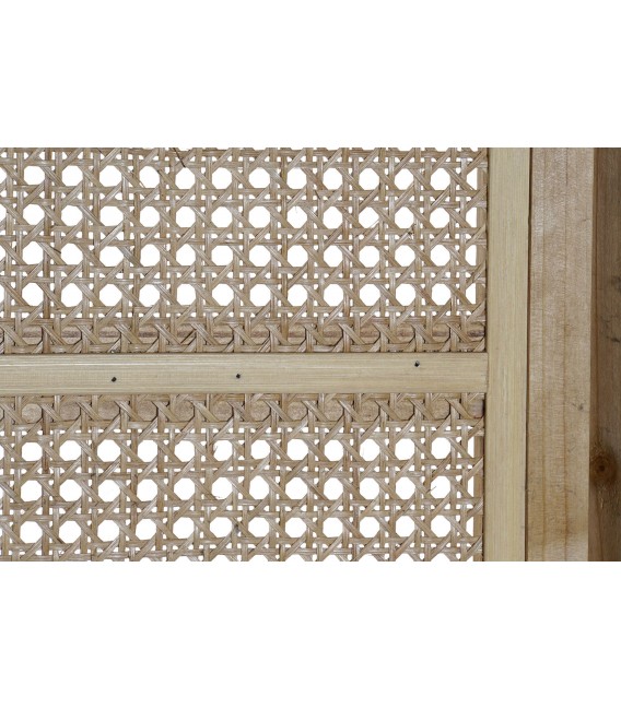 BIOMBO 3 HOJAS  MADERA Y RATAN NATURAL