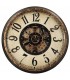 RELOJ DE PARED GRANDE METAL ORO VIEJO Y NEGRO ENGRANAJES
