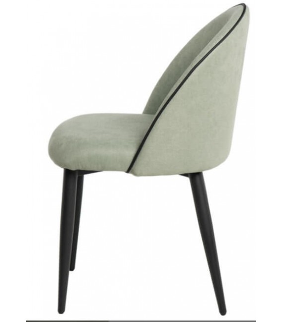 SILLA 45 X 55 RIVEN TELA VERDE MENTA METAL NEGRO