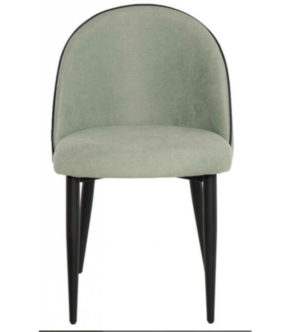 SILLA 45 X 55 RIVEN TELA VERDE MENTA METAL NEGRO