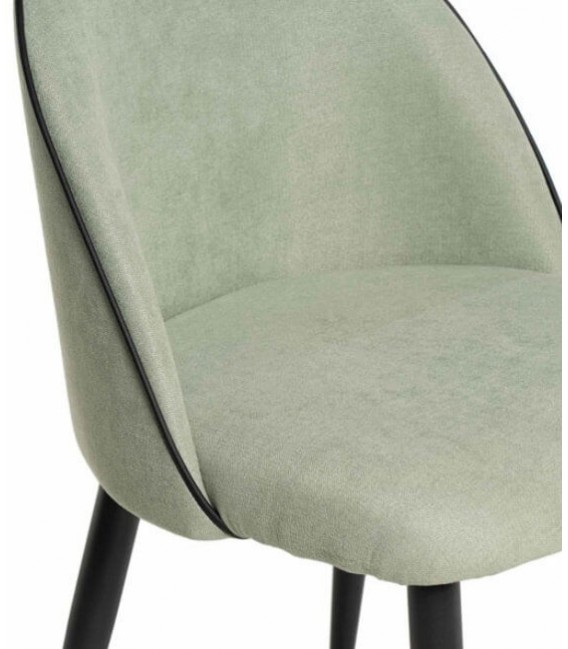SILLA 45 X 55 RIVEN TELA VERDE MENTA METAL NEGRO