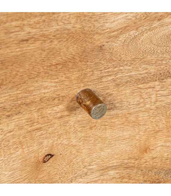 COMODA 10 CAJONES CIRCULOS MADERA DE MANGO NATURAL