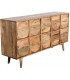COMODA 10 CAJONES CIRCULOS MADERA DE MANGO NATURAL