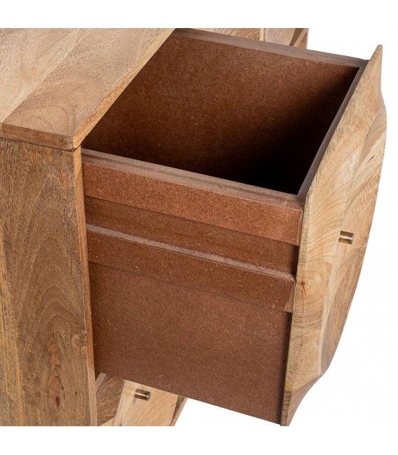 COMODA 10 CAJONES CIRCULOS MADERA DE MANGO NATURAL