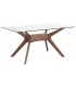 MESA DE COMEDOR 160 X 90 X 75 ALLEN MADERA NOGAL Y CRISTAL