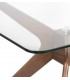 MESA DE COMEDOR 160 X 90 X 75 ALLEN MADERA NOGAL Y CRISTAL