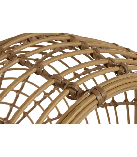 CAMA MASCOTA 58 Ø X 60 TOBY RATAN NATURAL TELA BLANCA
