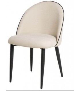 SILLA 45 X 55 RIVEN TELA BLANCA METAL NEGRO