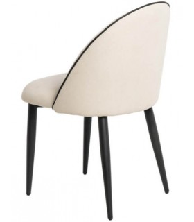 SILLA 45 X 55 RIVEN TELA BLANCA METAL NEGRO