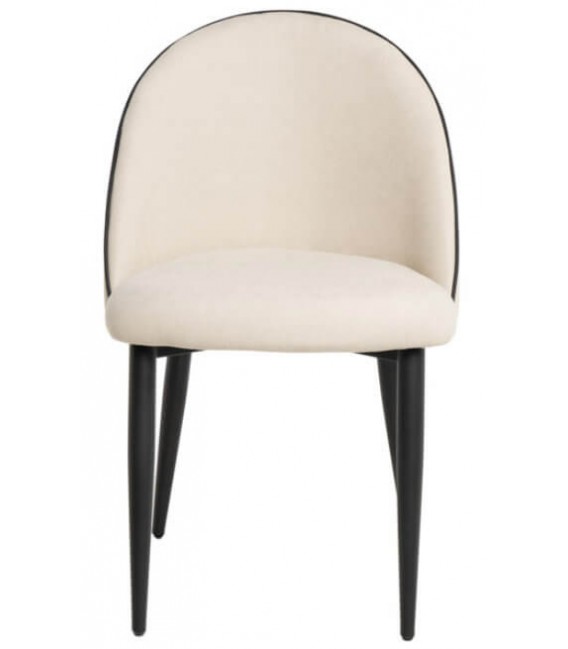 SILLA 45 X 55 RIVEN TELA BLANCA METAL NEGRO