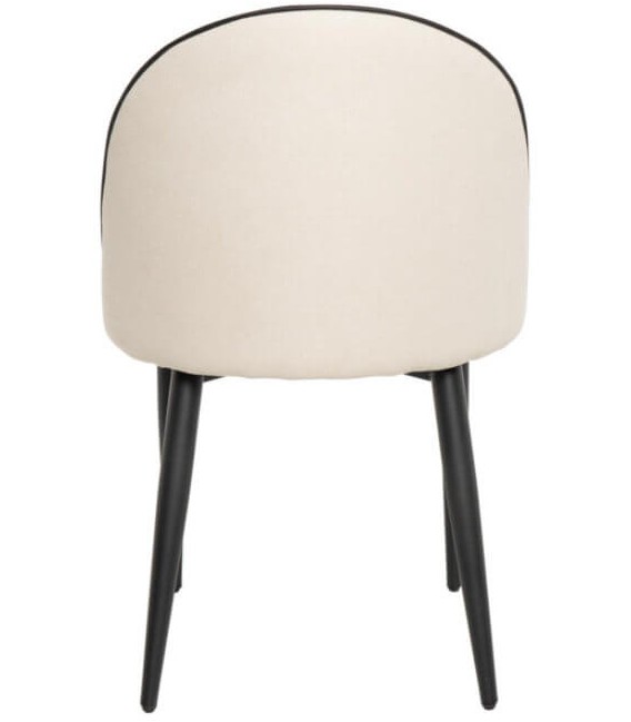 SILLA 45 X 55 RIVEN TELA BLANCA METAL NEGRO