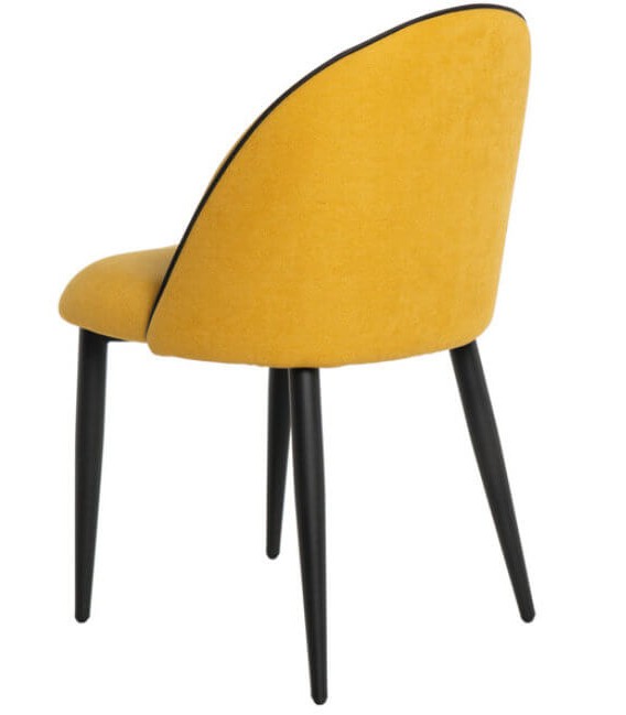SILLA 45 X 55 RIVEN TELA AMARILLA METAL NEGRO