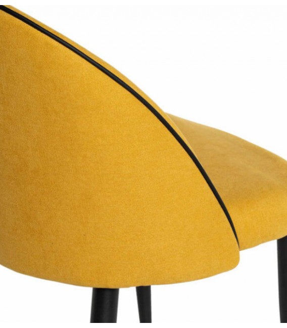 SILLA 45 X 55 RIVEN TELA AMARILLA METAL NEGRO