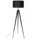 LAMPARA DE PIE TRIPODE METAL Y TEXTIL NEGRO