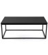MESA DE CENTRO RECTANGULAR BARATA METAL Y MADERA NDF NEGRA
