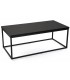 MESA DE CENTRO RECTANGULAR BARATA METAL Y MADERA NDF NEGRA