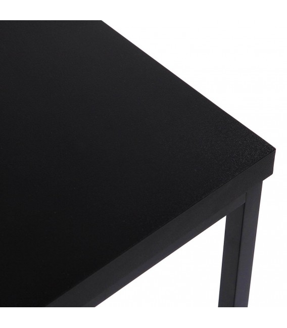 MESA DE CENTRO RECTANGULAR BARATA METAL Y MADERA NDF NEGRA