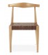 SILLA MADERA MACIZA DE HAYA NATURAL PIEL CAMEL