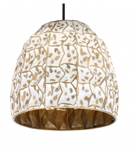 LAMPARA DE TECHO 33 Ø X 137 DESNA METAL BLANCO Y ORO