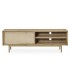 MUEBLE DE TV MEDIANO MADERA NATURAL METAL DORADO