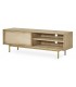 MUEBLE DE TV MEDIANO MADERA NATURAL METAL DORADO