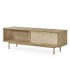 MUEBLE DE TV MEDIANO MADERA NATURAL METAL DORADO