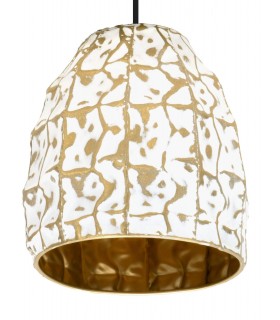 LAMPARA DE TECHO 25 Ø X 135 SESAM METAL BLANCO Y ORO